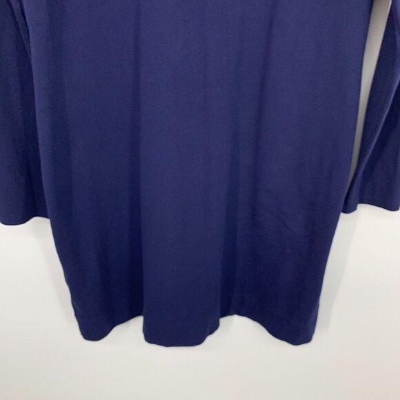 Lilly Pulitzer Dress Clary Polo Blue Long Sleeve V Neck Embroidered - Picture 10 of 10